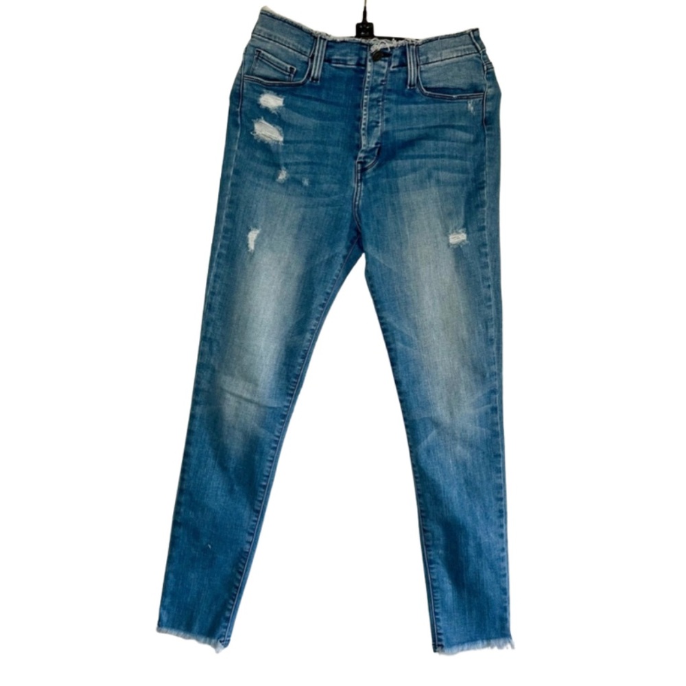 Flying Monkey Frayed Hem Blue Denim